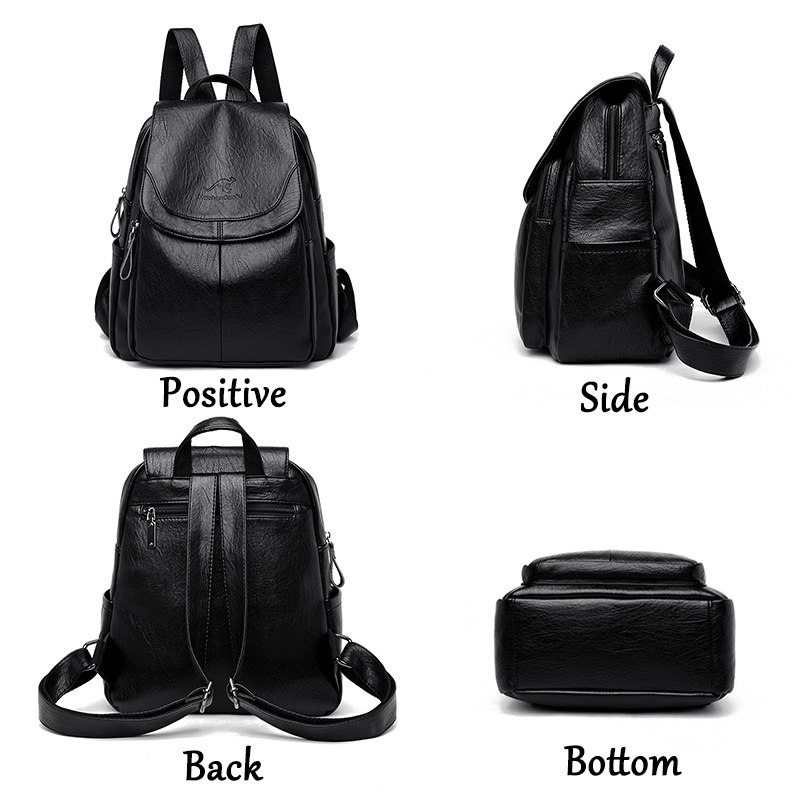 Leather Backpack Vintage - حقيبة ظهر نسائية من الجلد الناعم