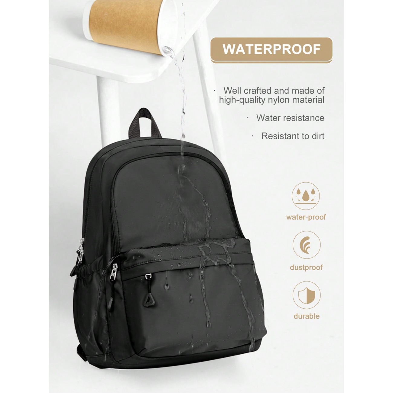 Laptop Backpack 15.6 - حقيبة ظهر لطلاب المدارس المتوسطة والثانوية