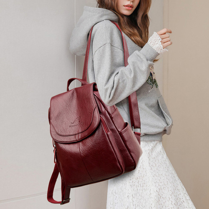 حقيبة ظهر نسائية من الجلد النا - مراجعة Leather Backpack Vintage وسعره