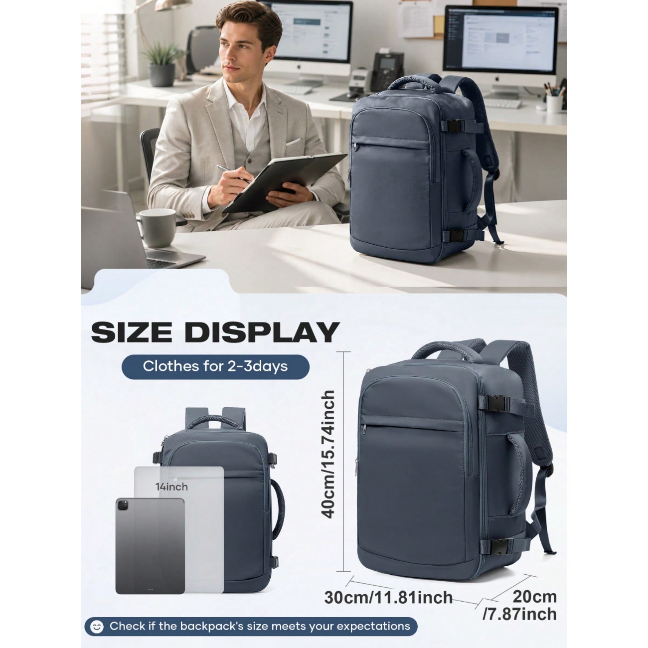 حقيبة ظهر خفيفة الوزن ذات سعة  - مراجعة Laptop Backpack 15.6 وسعره