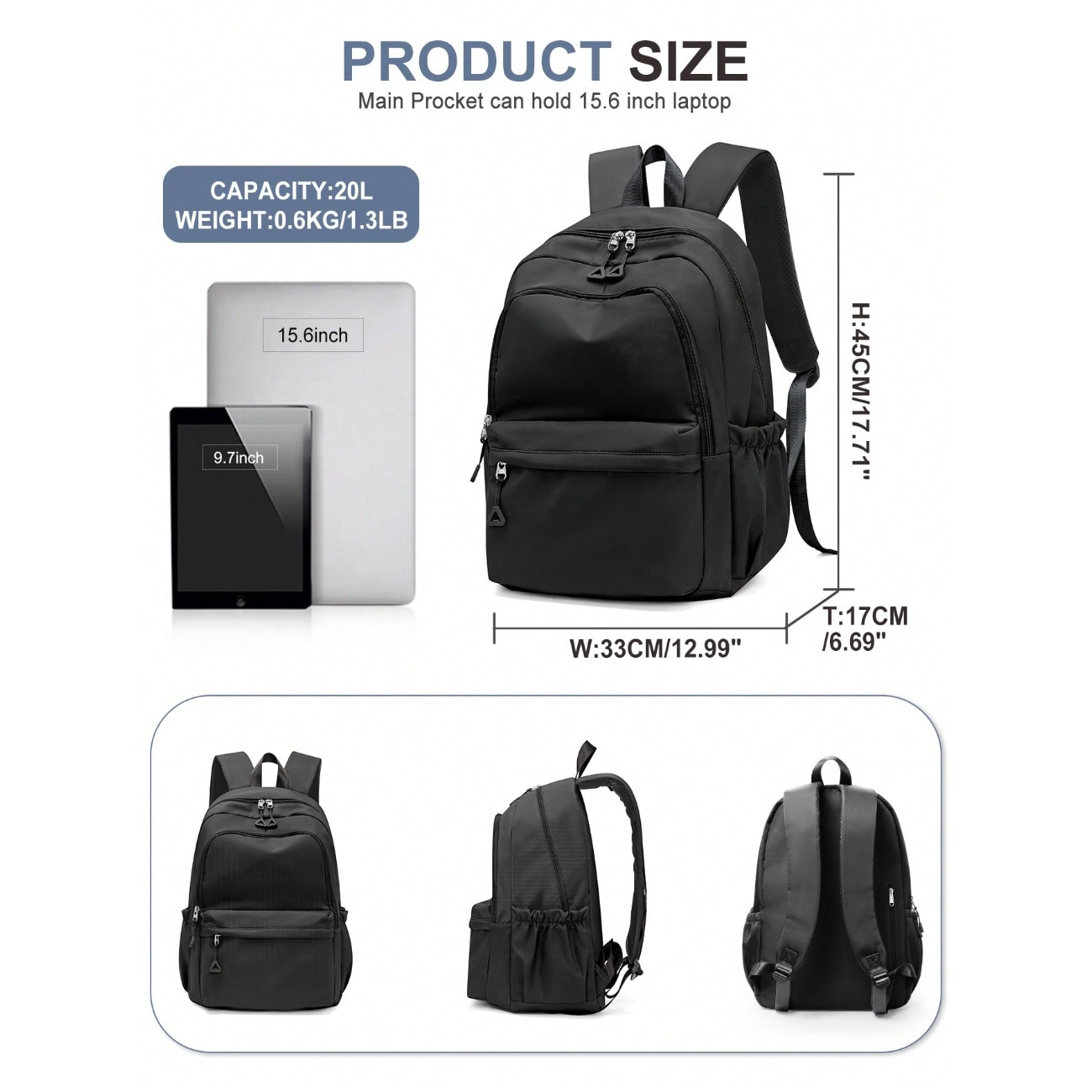 حقيبة ظهر لطلاب المدارس المتوس - مراجعة Laptop Backpack 15.6 وسعره