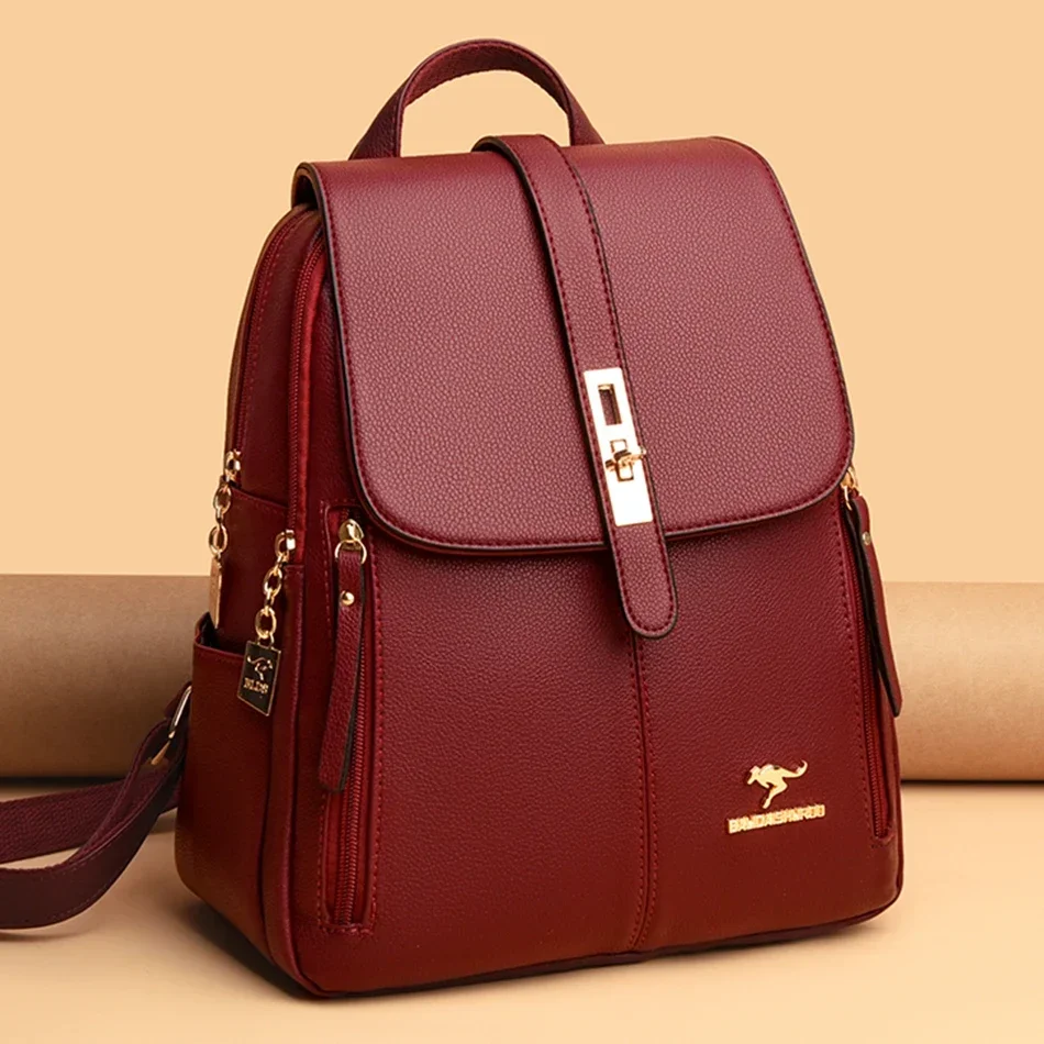 حقيبة ظهر نسائية جلدية ذات سعة - مراجعة Leather Backpack Vintage وسعره