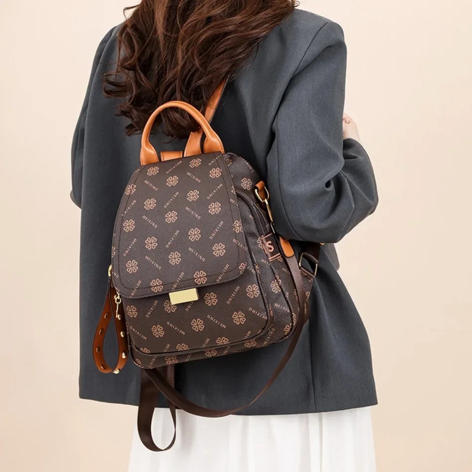 حقيبة ظهر نسائية مطبوعة بتصميم - مراجعة Leather Backpack Vintage وسعره