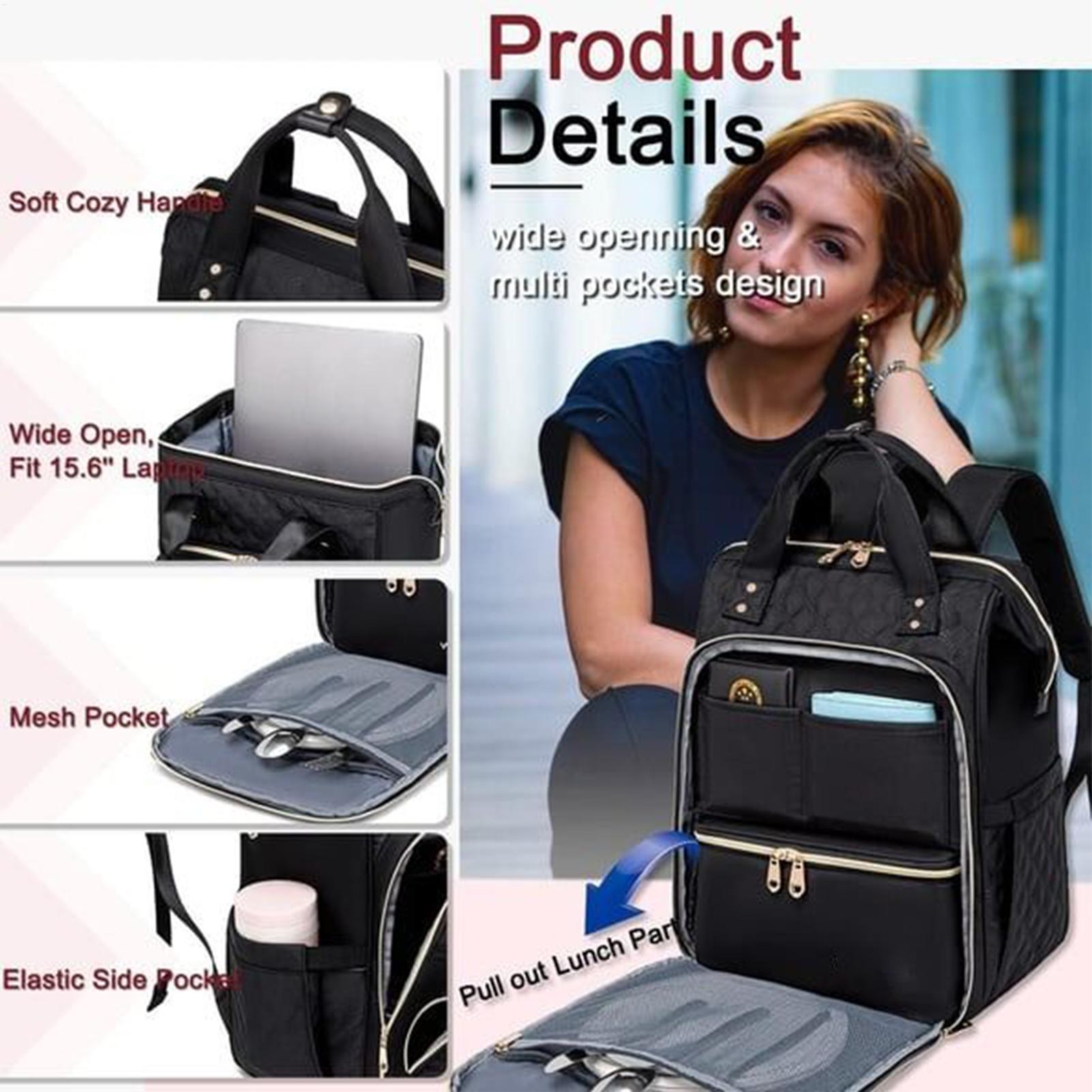 حقيبة ظهر للغداء 2 في 1 للعمل  - مراجعة Laptop Backpack 15.6 وسعره