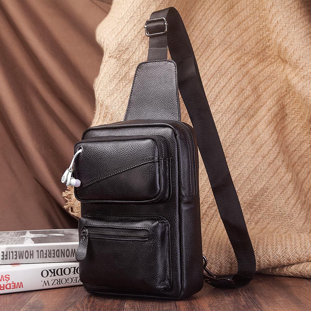 حقيبة صدر من الجلد الطبيعي متع - مراجعة Leather Backpack Vintage وسعره